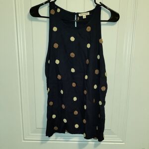 Blu Pepper Navy Polka Dot Tank Top